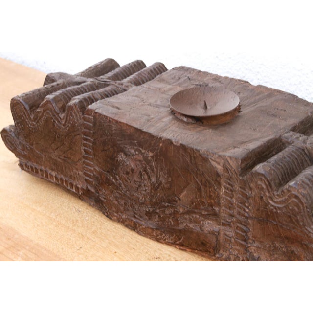19th Century Haveli Architectural Candle Stand For Sale - Image 4 of 7