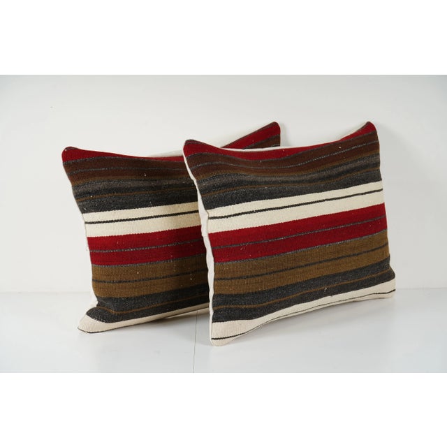 Handmade Turkish Rug Pillow Covers • Vintage Rug Decor Elevate your home decor with these exquisite 18" x 24" pillow...