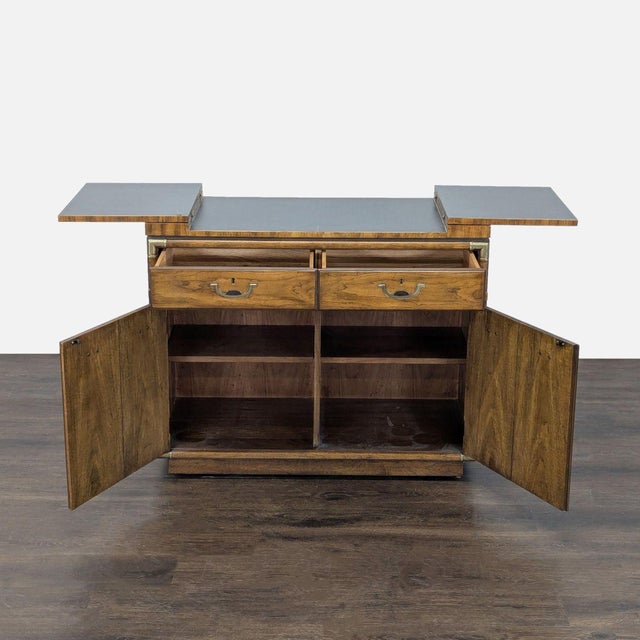 Campaign Vintage Drexel Heritage Accolade II Expandable Buffet For Sale - Image 3 of 12