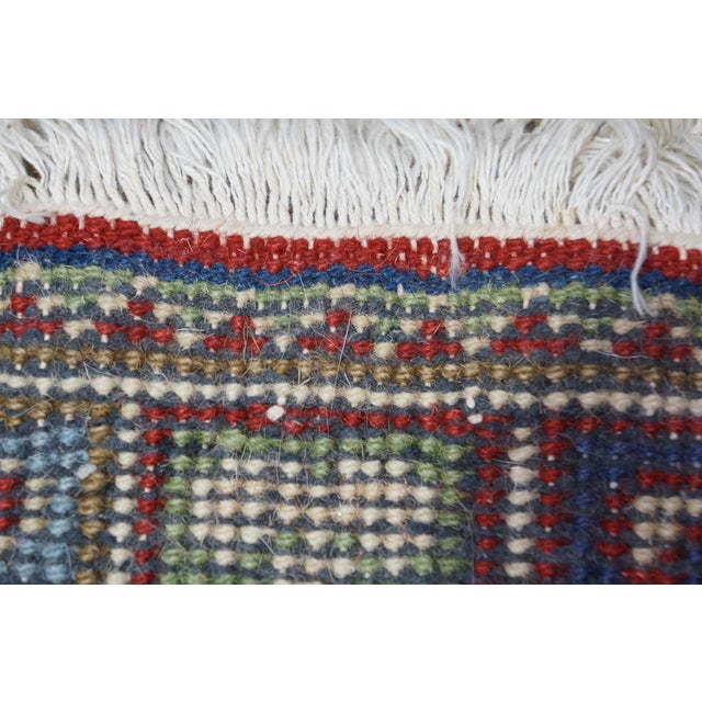 Vintage Indian Platinum Tribal Wool Rug Runner Carpet Mat 26" X 48" For Sale - Image 10 of 11