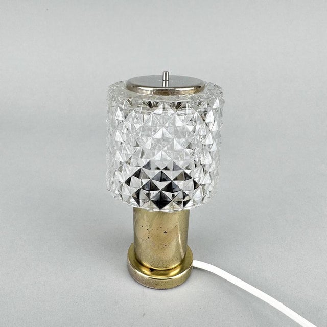 Glass Table Lamp attributed to Kamenicky Senov, Former Czechoslovakia, 1970s For Sale - Image 3 of 10