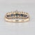 2010s 0.90ctw Tiered Blue Sapphire Diamond Rooftop Ring 14k Yellow Gold Size 8.25 For Sale - Image 5 of 8