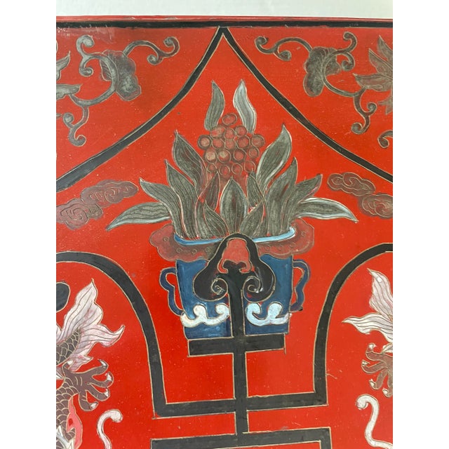 Early 20th Century Vintage Red Lacquer Dragon Box For Sale - Image 5 of 10