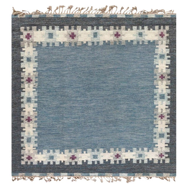 Modern Swedish Style Flat Weave Wool Rug by Doris Leslie Blau For Sale