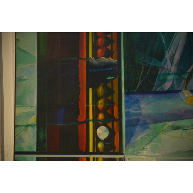 Textile Roberto Platé, Abstract Composition, 1970s, Oil on Canvas, Framed For Sale - Image 7 of 13
