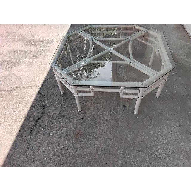 Hollywood Regency 1960s Hollywood Regency Faux Bamboo Cocktail Table For Sale - Image 3 of 9