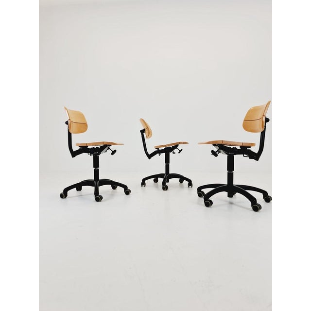 Vintage Bauhaus Swivel Office Cair in Wood by Stollgiroflex, 1990s For Sale - Image 4 of 18