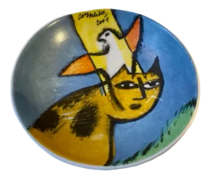 Small Porcelain Art Dish by Corneille, 2001