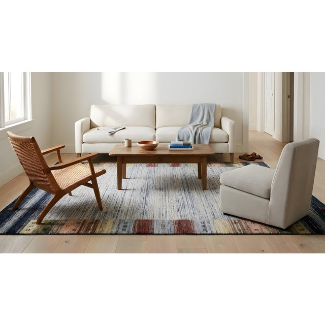 8x10 Gray Hand-Knotted Wool Framed Horizon Lines Modernist Carpet Rug For Sale - Image 12 of 13