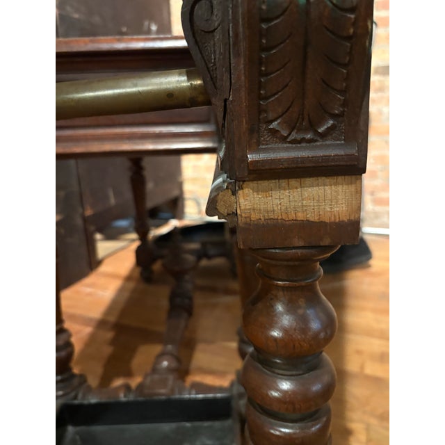 Grand Antique Carved Walnut Hall Tree For Sale - Image 11 of 11