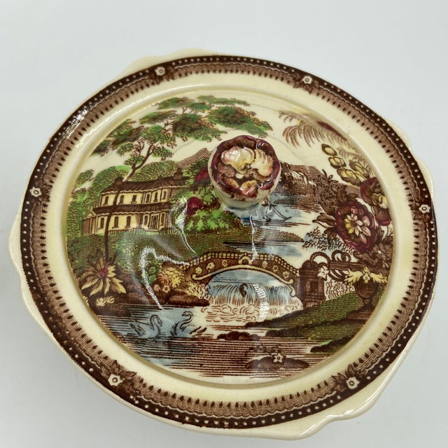 Ceramic Vintage Royal Staffordshire "Tonquin" Creamer and Sugar Bowl Set by Clarice Cliff For Sale - Image 7 of 12