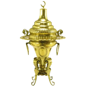 Moroccan Pierced and Ornamented Brass Coal Burning Stove
