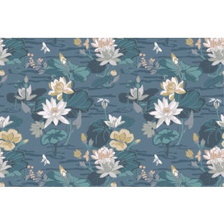 Lily Pond Lane Cove Blue Fabric by the Yard For Sale