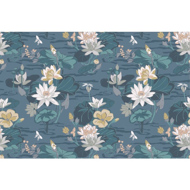 Lily Pond Lane Cove Blue Fabric by the Yard For Sale