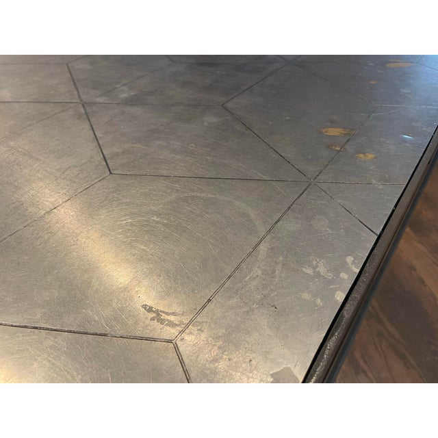 Super cool modern industrial metal coffee table with geometric pattern. Bought from restoration hardware $1870. The top...