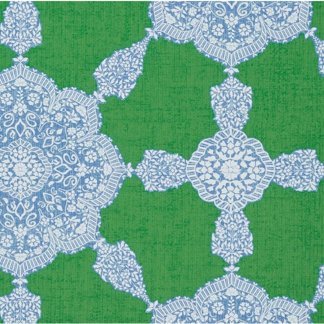 Medallion Pillow Cover in Blue/Green, 20x20 Pillow For Sale - Image 4 of 4