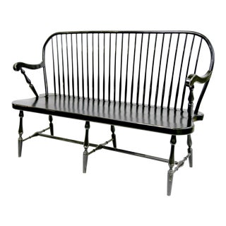 Traditional Windsor Style Amish Bench For Sale