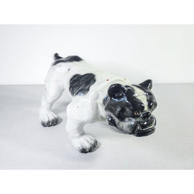 Black Sculpture of Bulldog in Glazed Terracotta, France, 1920s For Sale - Image 8 of 14