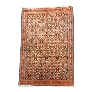 Antique 1880s Senneh Kurdistan Fish Design Rug For Sale