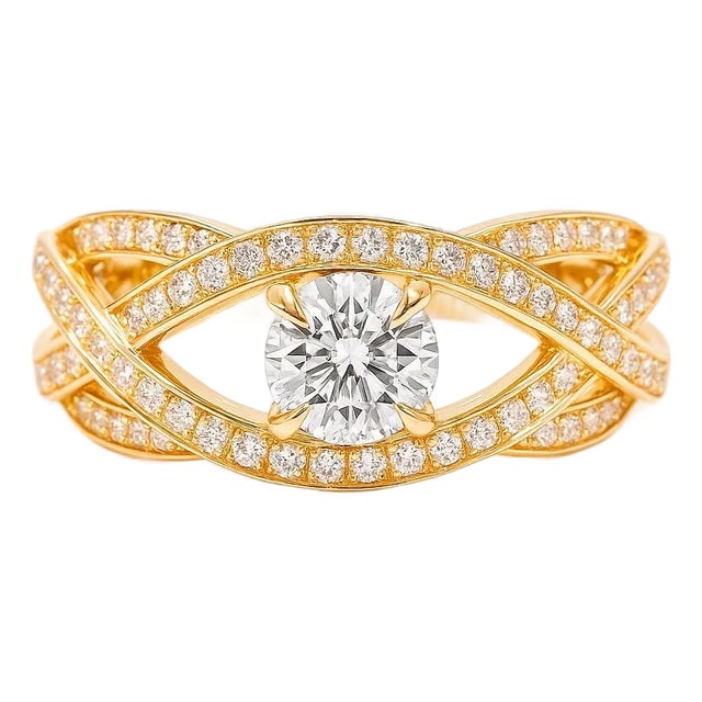 1 Ct Moissanite 14k Gold Engagement Ring, Size 7 For Sale