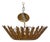 1930s Italian Giltwood Sunburst Chandelier with Frosted Glass Diffuser For Sale