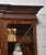 Large George III style mahogany display bookcase the projecting carved molded cornice above four large well-figured...