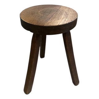 Mid-Century. French Modern Wooden Tripod Stool in the Style of Charlotte Perriana, 1950s For Sale