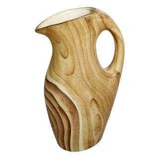 Ceramic Pitcher with Faux Wood Motif, France, 1960s For Sale