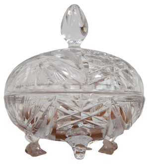 Bohemian Art Cut Glass Jar, 1960s