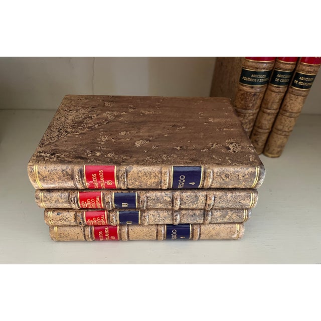 Tan Spanish Books in Fine Bindings - 9 Volumes For Sale - Image 8 of 12