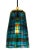 Contemporary Tartan Pendant in Aqua in Brass For Sale - Image 3 of 3