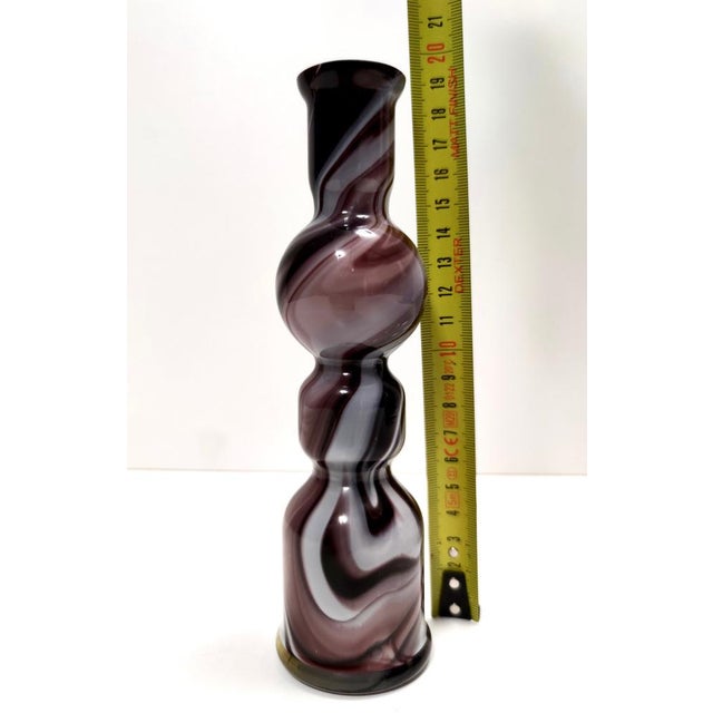 Vintage Purple and White Murano Glass Vase by Carlo Moretti, 1970s For Sale - Image 11 of 12