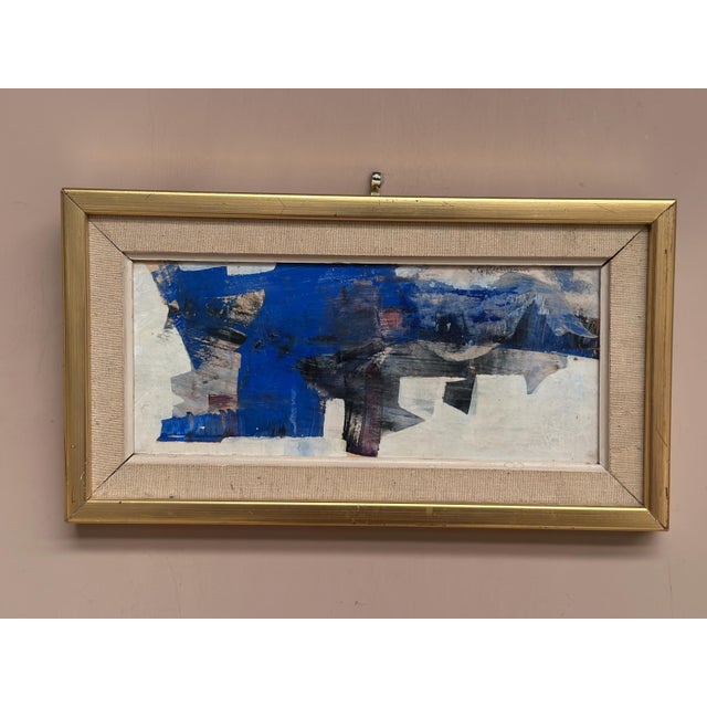 Gunnar Nordström, Blue Composition, 1950s, Oil Painting on Panel, Framed For Sale - Image 6 of 17