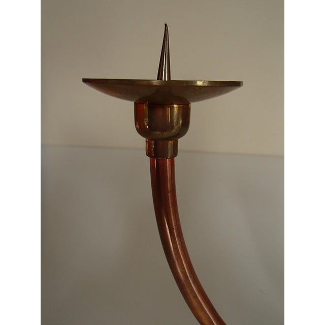 Modern Brass & Copper Candleholder, 1950s For Sale - Image 4 of 14