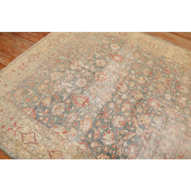 Persian Antique Zabihi Collection Worn Persian Mahal Rug For Sale - Image 3 of 11