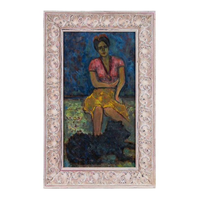 Sirio Pellegrini, Young Girl, Oil Painting, 1960s For Sale