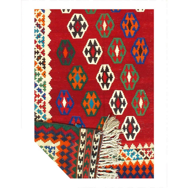 Traditional Pasargad DC Vintage Persian Reversible Kilim Rug For Sale - Image 3 of 3