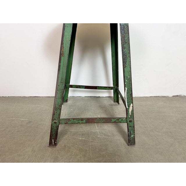 Industrial Green Workshop Stool, 1960s For Sale - Image 4 of 16