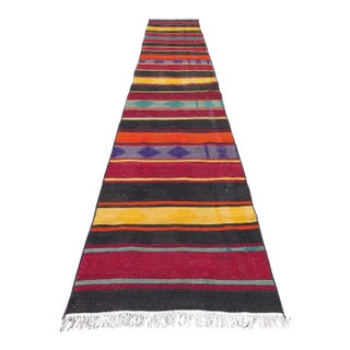 1960's Vintage Handmade Kilim Runner - 24" X 134" For Sale
