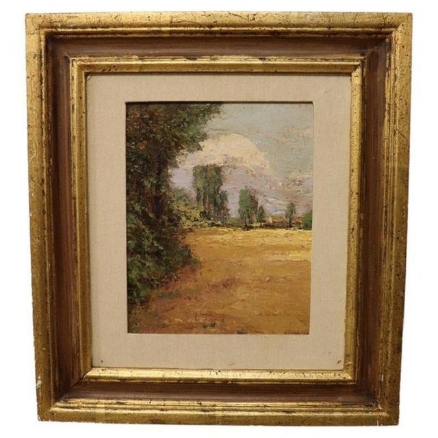 Italian Artist, Landscape, Oil Painting on Cardboard, Framed For Sale - Image 12 of 12
