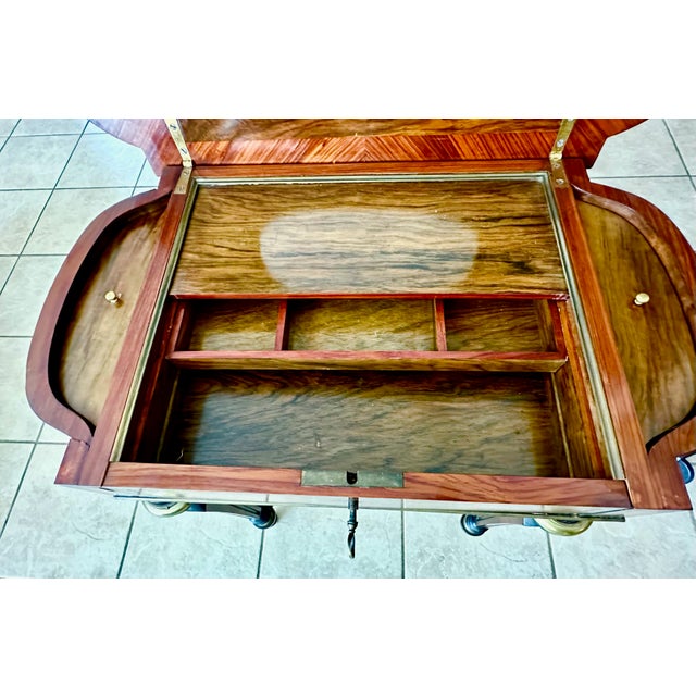 Antique 19th-Century French Napoleon III Work or Vanity Side Table For Sale - Image 12 of 18