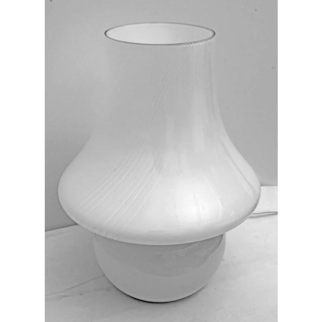 Large table lamp in the shape of a mushroom, craftsmanship of Murano Masters, made from Murano glass ''Incamiciato'',...
