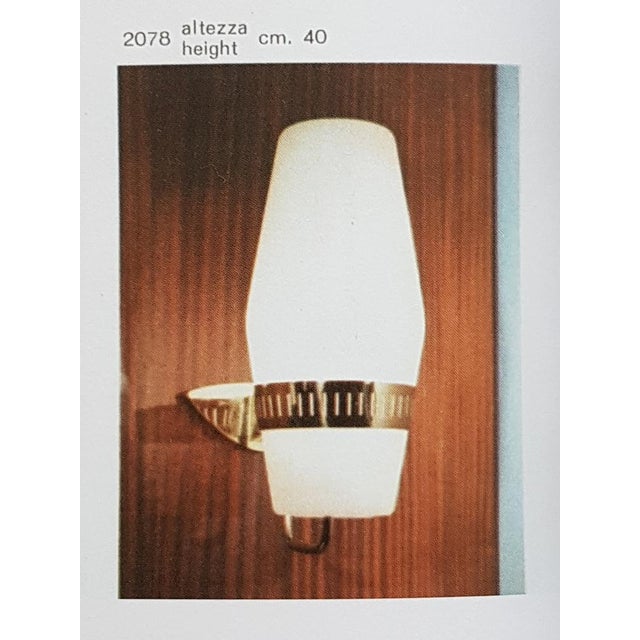 Stilnovo Large Brass and Glass Sconce by Bruno Gatta for Stilnovo, 1959 For Sale - Image 4 of 11