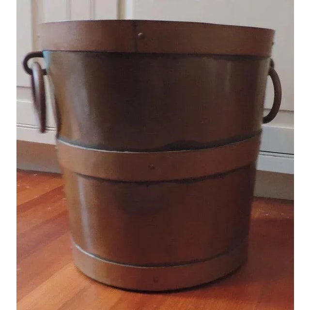 Early 19th Century Early 19th Century English Regency Brass & Copper Ring Handle Peat Bucket For Sale - Image 5 of 10