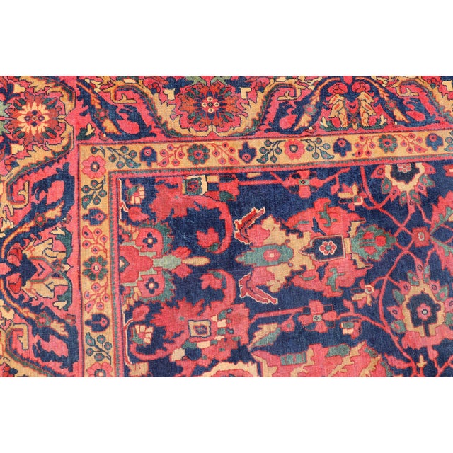 Blue Antique Persian Sultanabad Rug With Large Scale Design in Blue 11'3" X 13'0" For Sale - Image 8 of 12