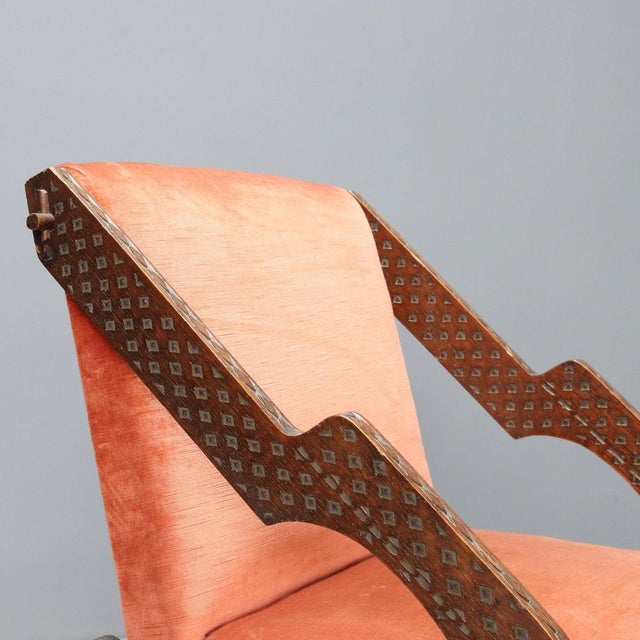 Vintage Armchair with Wooden Frame, 1960s For Sale - Image 3 of 9