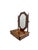 Antique walnut dressing table mirror from the late Victorian period, circa 1900. The octagonal mirror tilts and is...