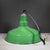 Vintage 18" Enameled Porcelain Green Industrial Pendant Lights c.1930-Set of 3 For Sale - Image 11 of 16