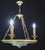 1950s Masterpiece Art Deco Design White Alabaster Chandelier Circular Wooden Frame For Sale - Image 6 of 14