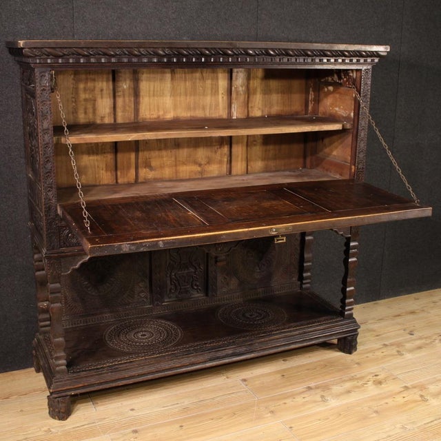 Carved Wooden Cabinet, 1950s For Sale - Image 12 of 13